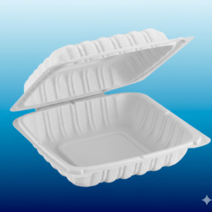 8" x 8" x 3" Microwaveable White Mineral-Filled Plastic Hinged Take-Out Container - 150/Case